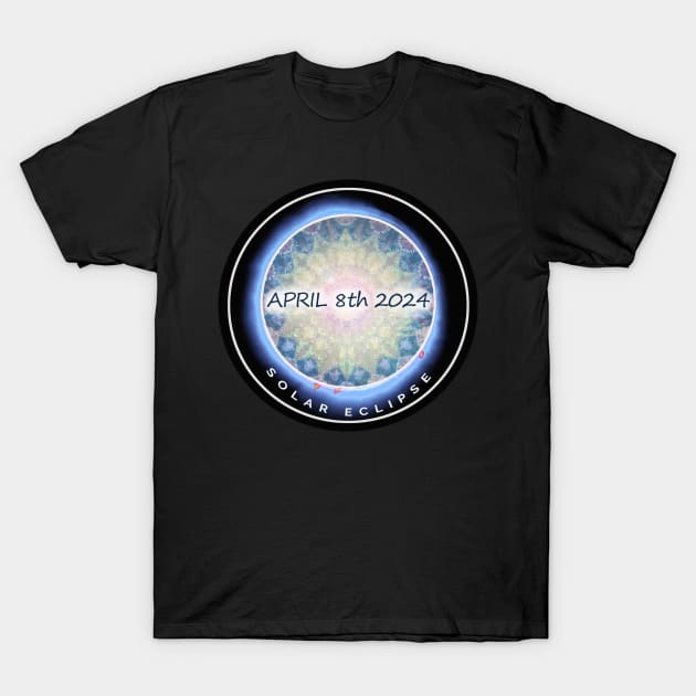 Solar Eclipse April 8th 2024 Tie Dye Moon Sun Totality Mandala Spirituality T-Shirt by Aurora X